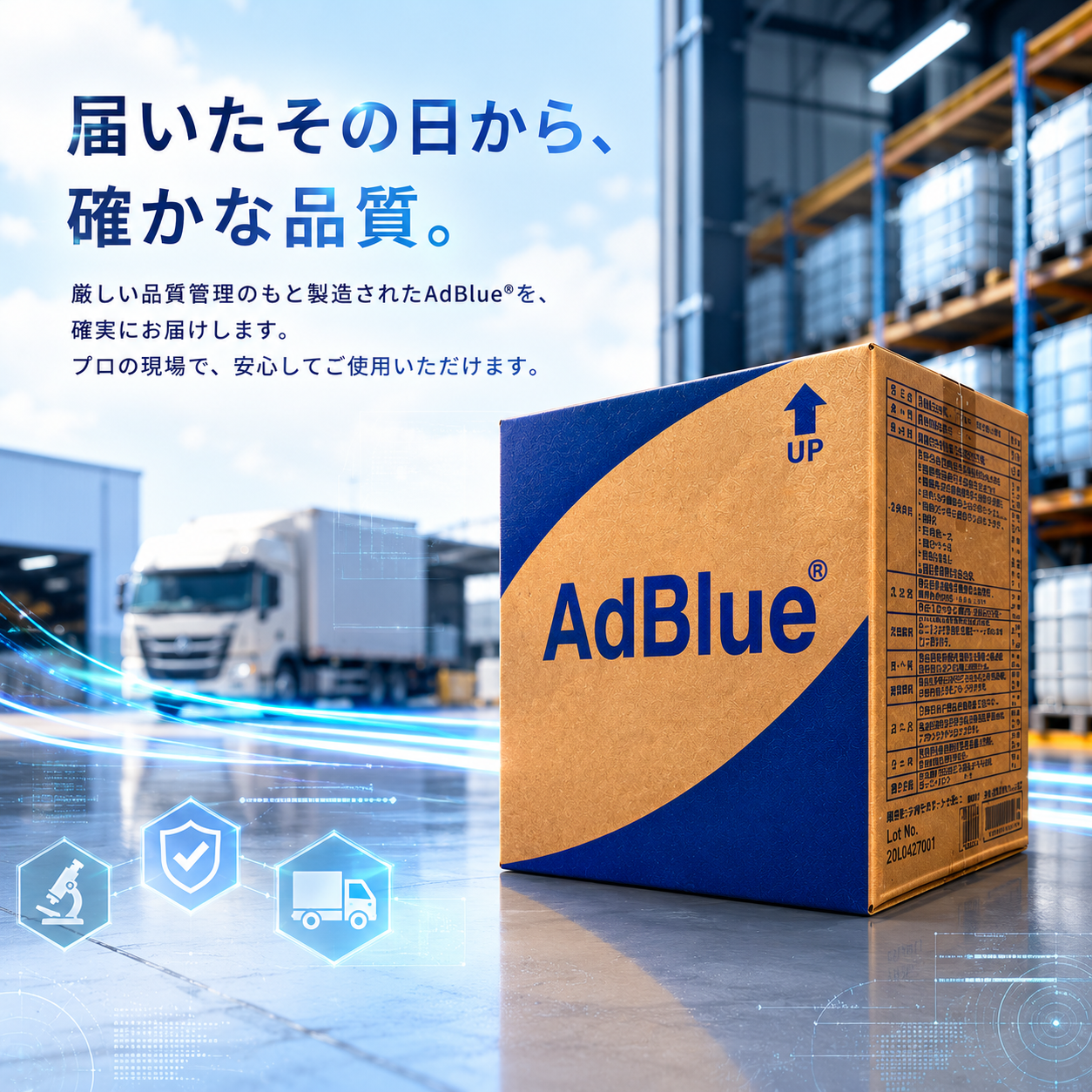 新日本化成 アドブルー 20L(高品質尿素水)大型ディーゼル車用尿素SCR 新日本化成 アドブルー 20L(高品質尿素水)大型ディーゼル車用尿素SCR
